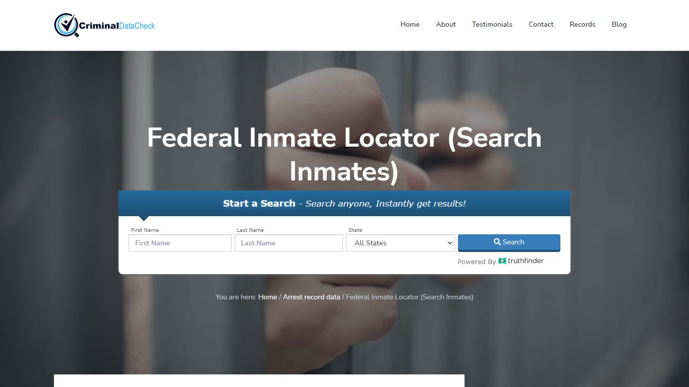 Federal Inmate Locator (Search Inmates) - Criminal Data Check